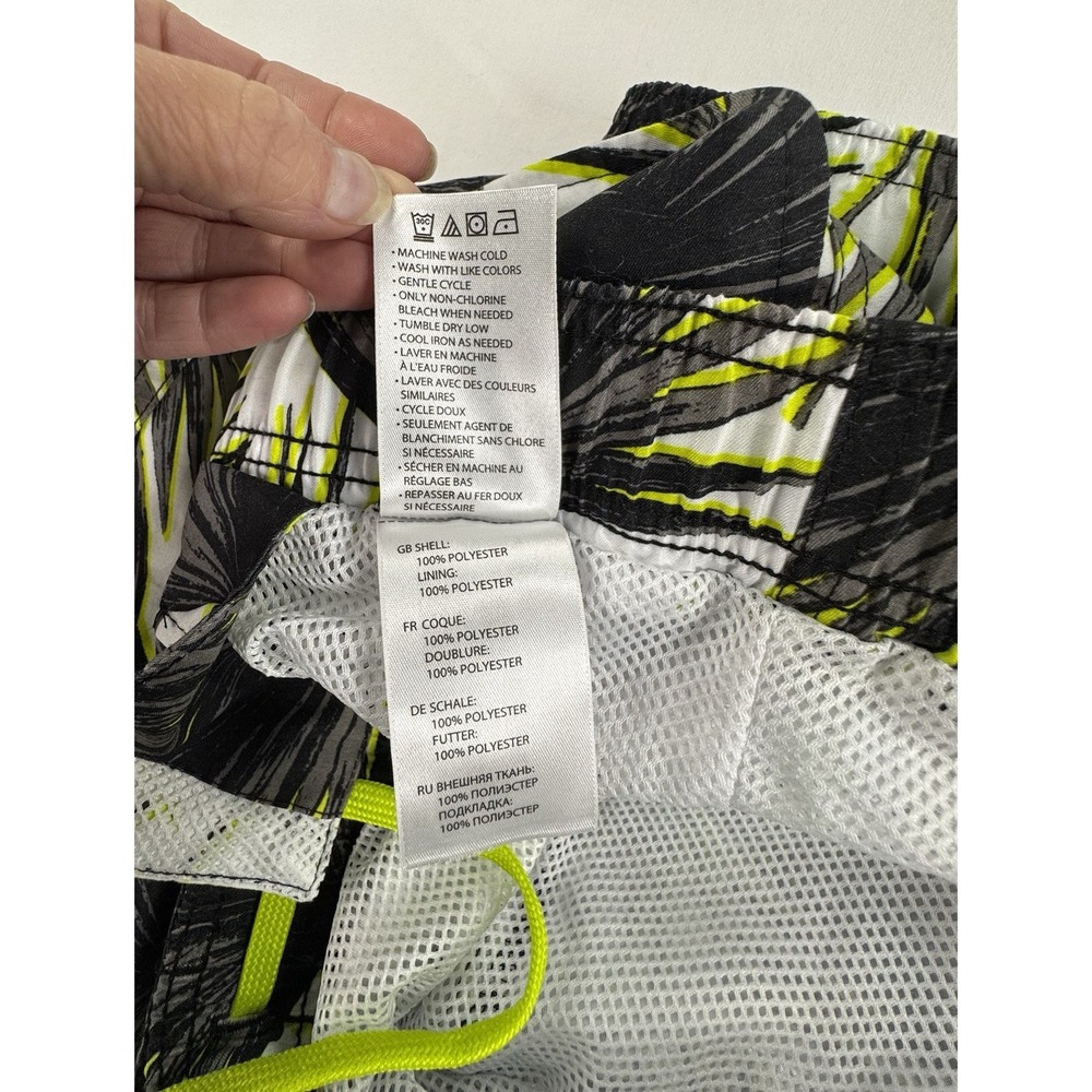 Island Passport Men's 4XL Swim Trunks White/Black/Yellow Tropical Floral Lined - Picture 4 of 10
